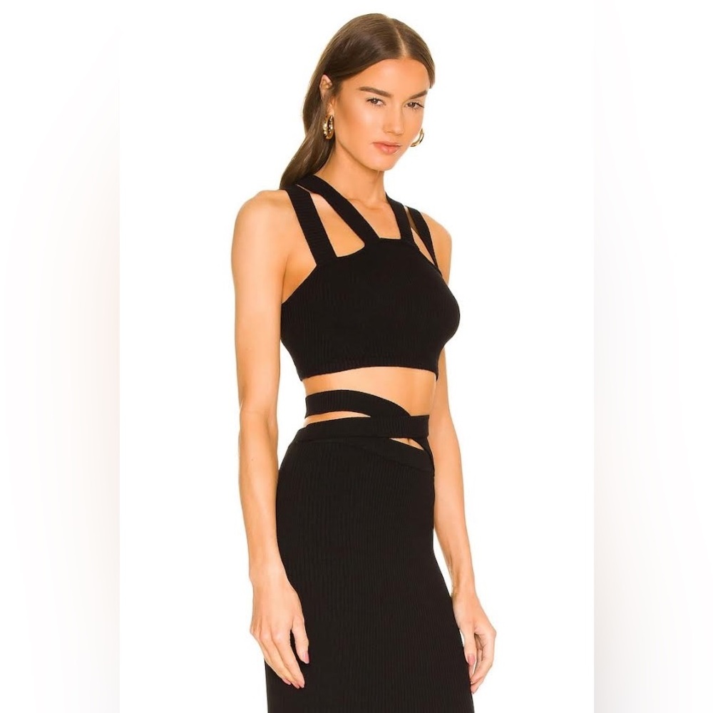 Emmaline Bandage Top | Black | Size Medium | Michael Costello x Revolve